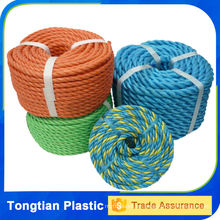 Cuerda retorcida de plástico de 3 hilos, cuerda de nylon pe 10mm, cuerdas poly danline
